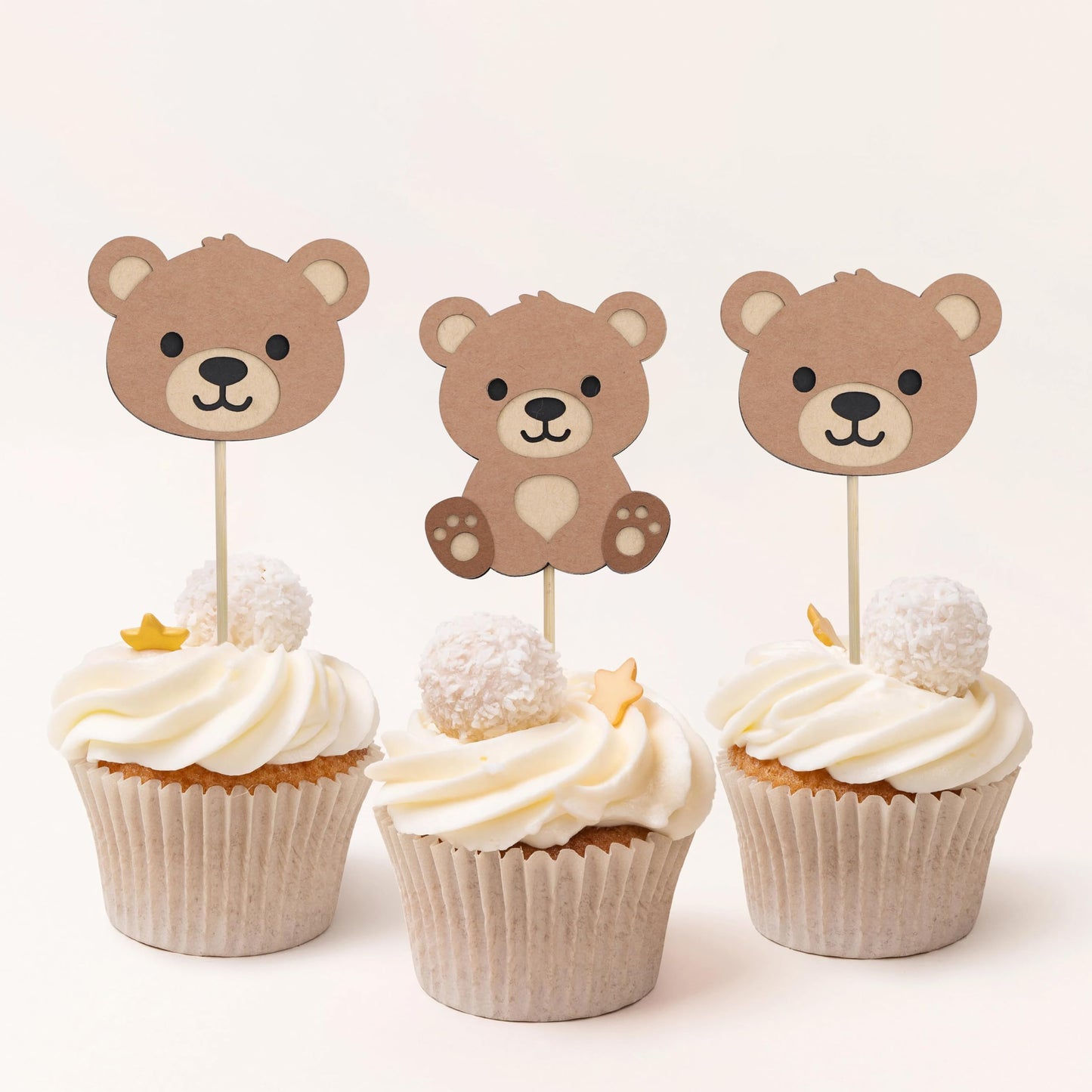 Beary First Birthday Cupcake Toppers,Bear 1st Birthday Decorations
