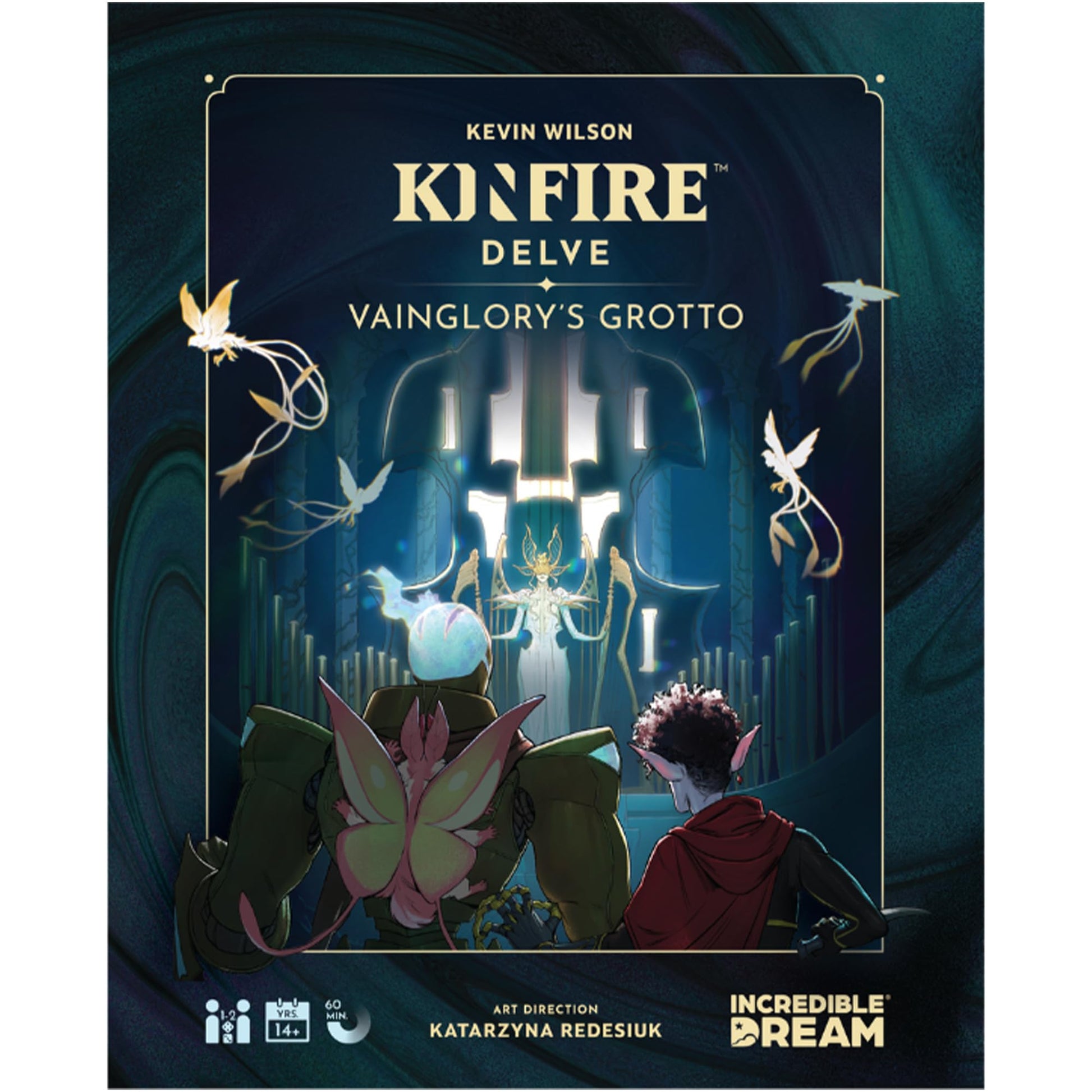Incredible Dream Kinfire Delve: Vainglory’s Grotto - Solo or 2-Player Tactical Card and Dice Game - Puzzle-Focused Fantasy Adventure - 60+ Minute