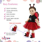 Emily Rose 18 Inch Doll Clothes 5-PC Magical Red & Black Lady Bug Onesie Tutu Halloween Costume for 18" Dolls - Accessories Gift Set - Removable Wings