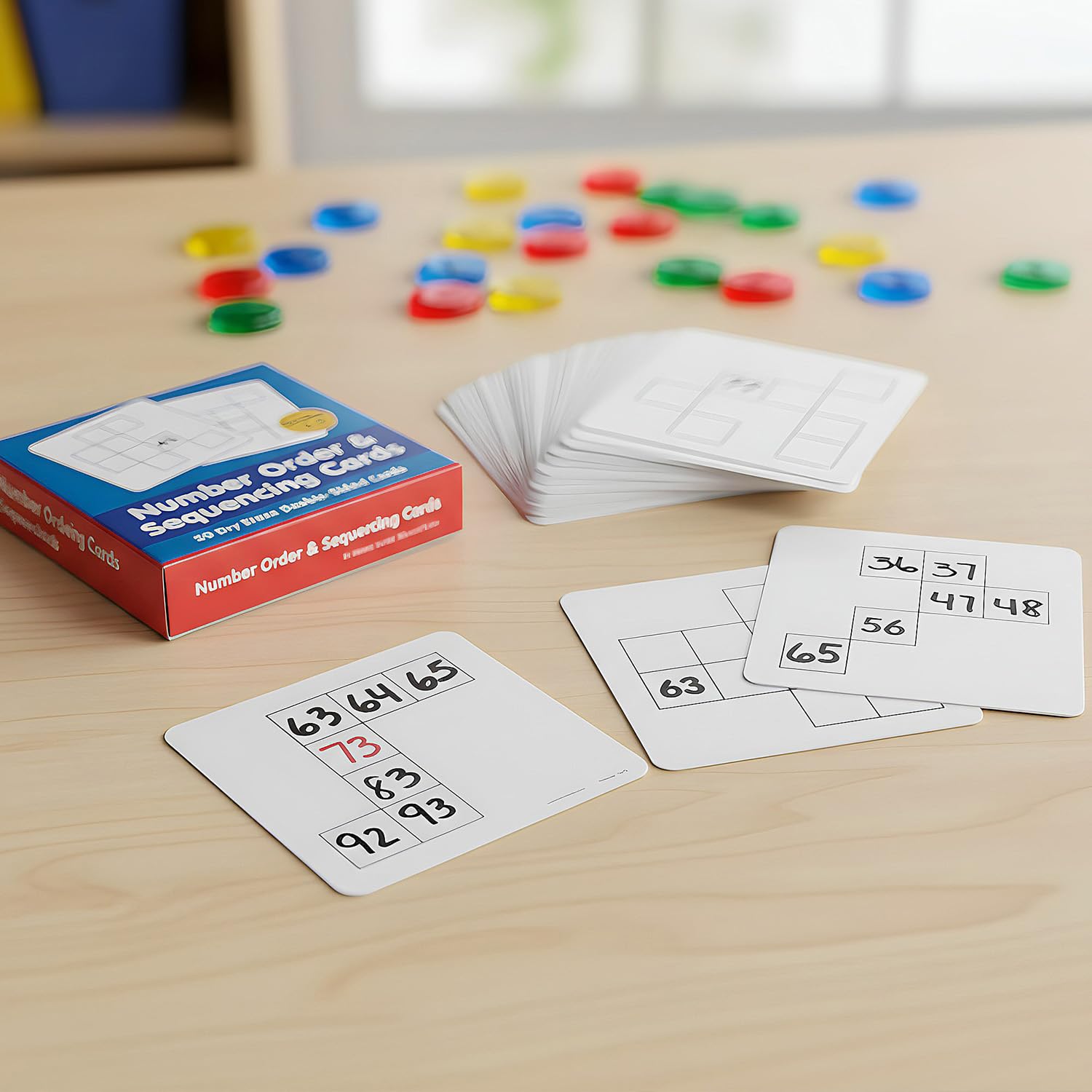 Fun Express Number Order & Sequencing Cards - 50 Pieces - Educational and Learning Activities for Kids