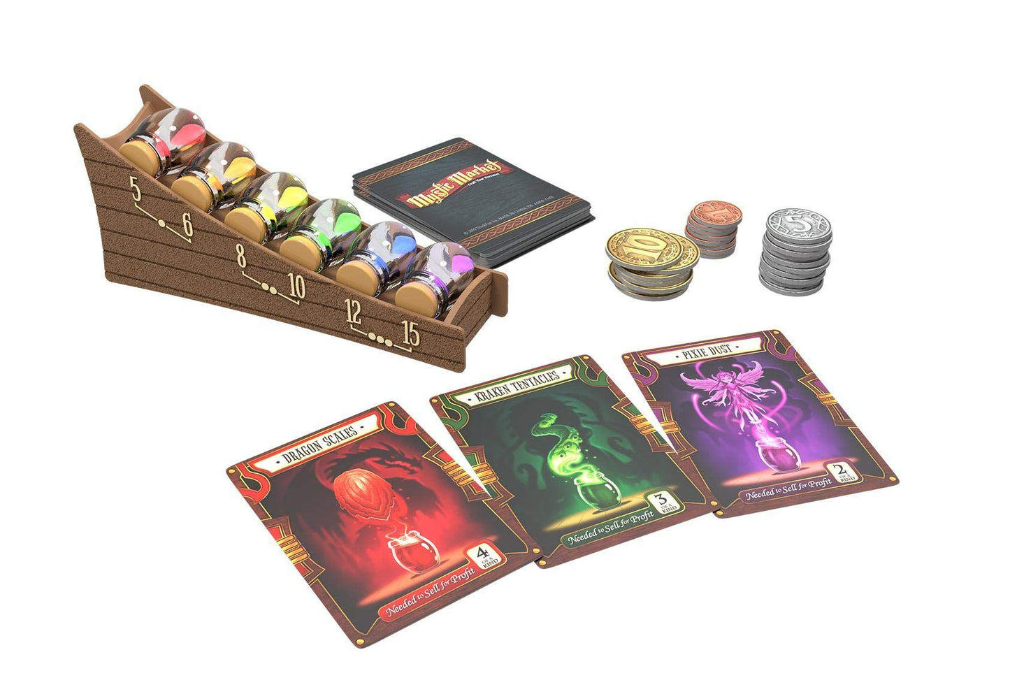 ThinkFun Mystic Market Strategy Card Game For 2-4 Players Ages 10 and Up - An Exciting Fast Paced Game Perfect for Both Families and Gamers, Multi