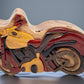The Handcrafted Motorcycle Wooden Puzzle Box - Hand Carved Wood Trinket Box - All Natural Intarsia Wood Art
