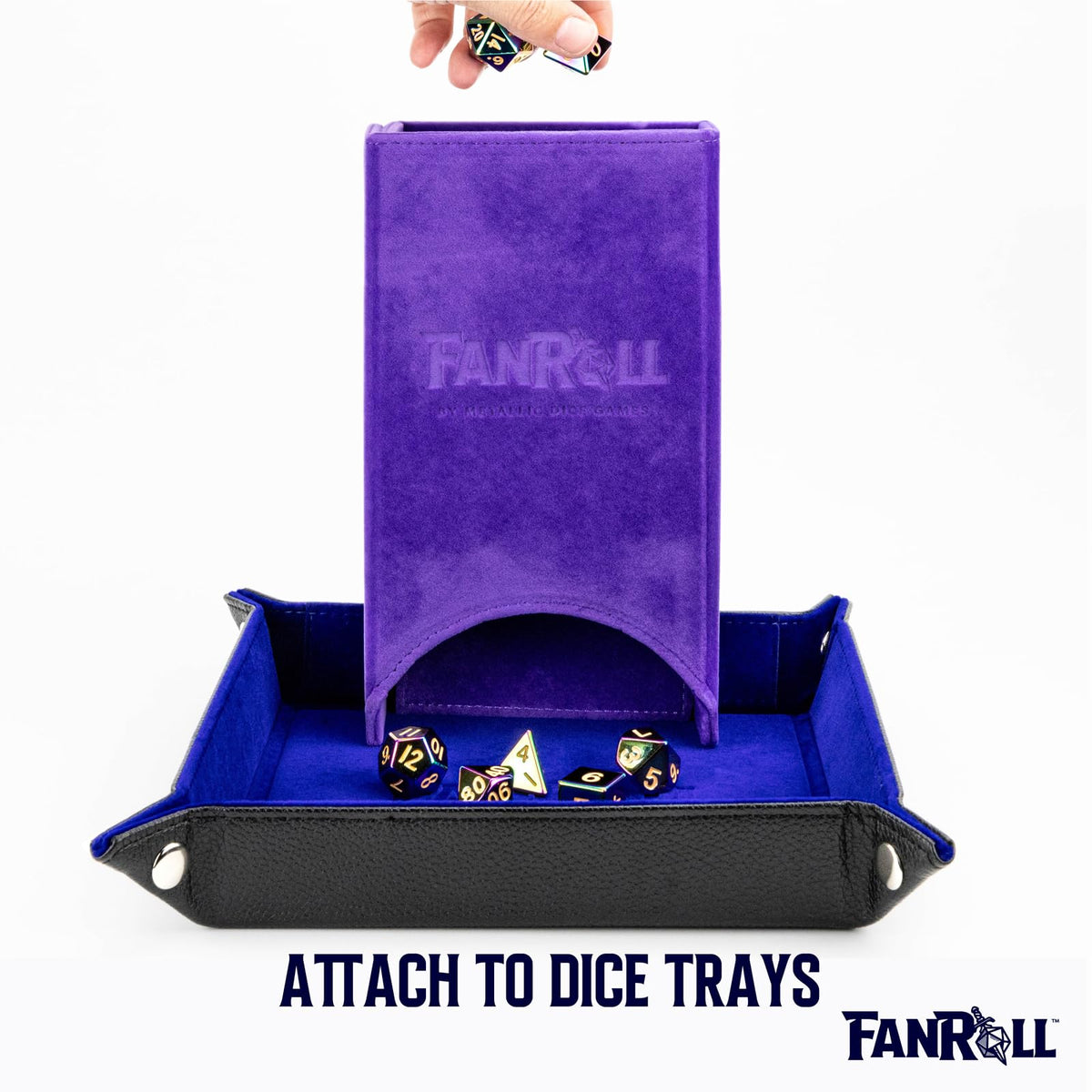 FanRoll Fold Up Dice Tower: Purple, Role Playing Game Dice Accessories for Dungeons and Dragons