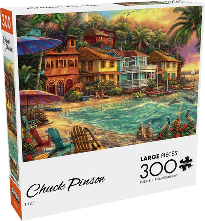 Buffalo Games - Chuck Pinson - Chuck Pinson - Island Time - Large Piece Jigsaw Puzzle for Adults -Challenging Puzzle Perfect for Game Nights