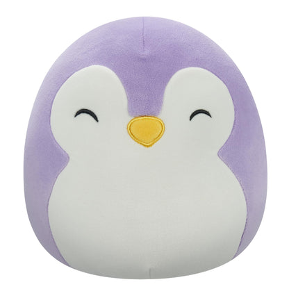 Squishmallows Original 7.5-Inch - Elle The Purple Penguin with Closed Eyes and White Belly