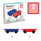 PicassoTiles 2 Piece Car Truck Construction Kit Toy Set Vehicle for Magnetic Blocks Building Tile Sensory Magnet Toys with Re-Enforced Hitch & Long