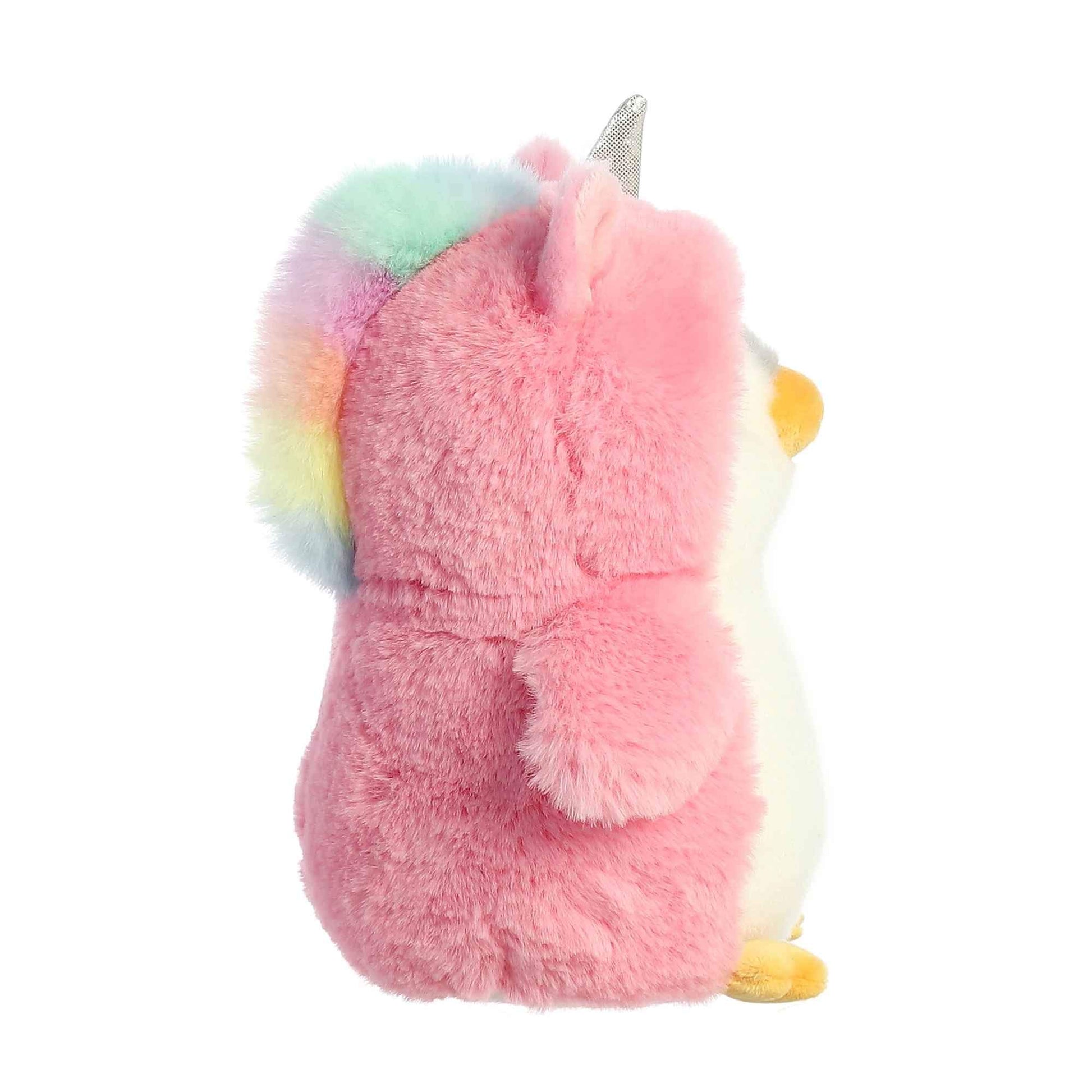 Aurora® Playful Pompom Penguin™ Unicorn Stuffed Animal - Vibrant Companions for Warm Cuddles - Perfect for Adults, Kids, and Birthdays - Pink 7 Inches