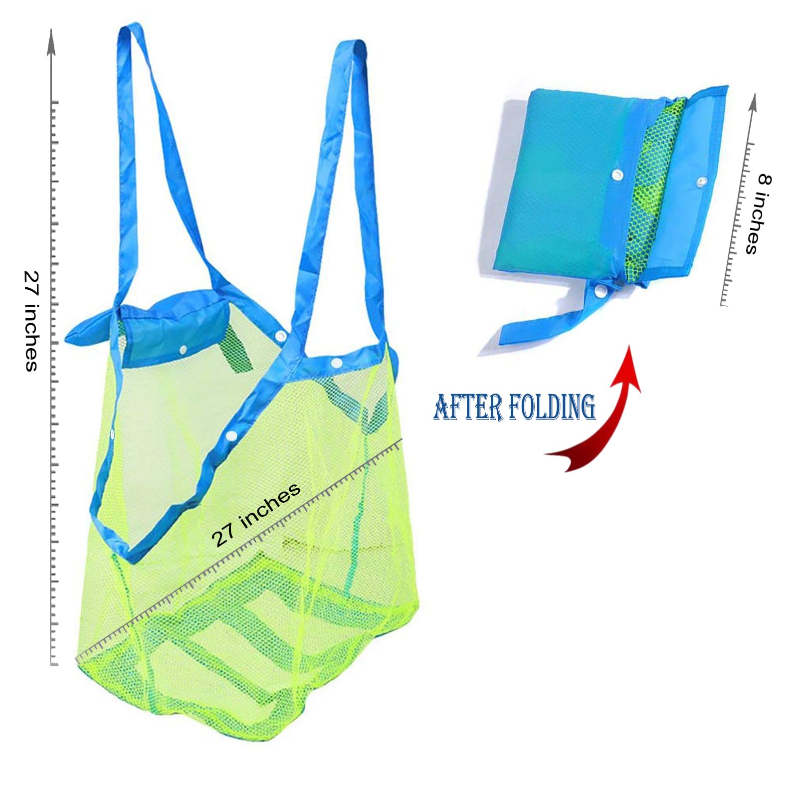 SupMLC Mesh Extra Large Beach Bags and Totes - Holds Toys, Towels, Sand Away - For Children's Toys, Market, Grocery, Picnic
