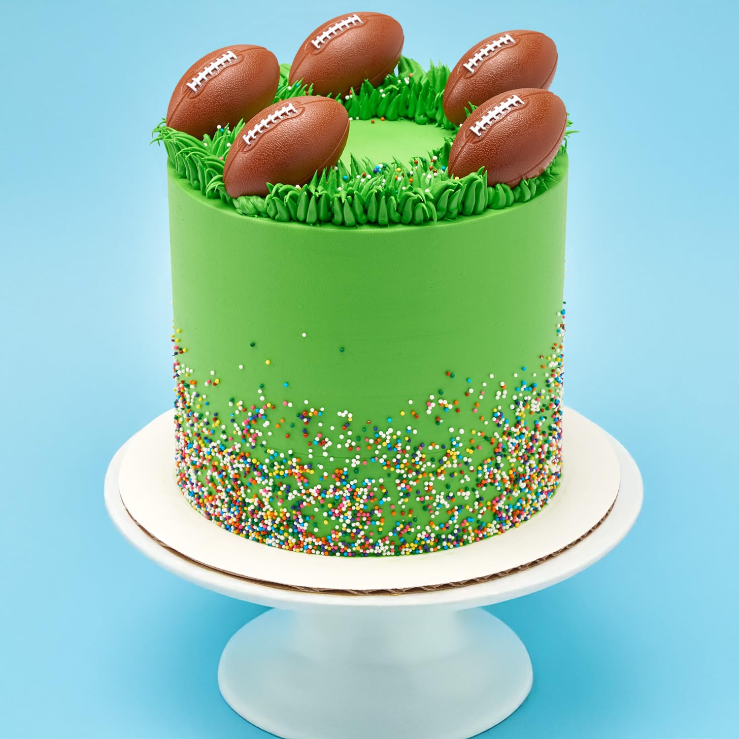 DECOPAC 3D Football Rings, Cupcake Decorations, Food Safe Cake Toppers - 24 Pack