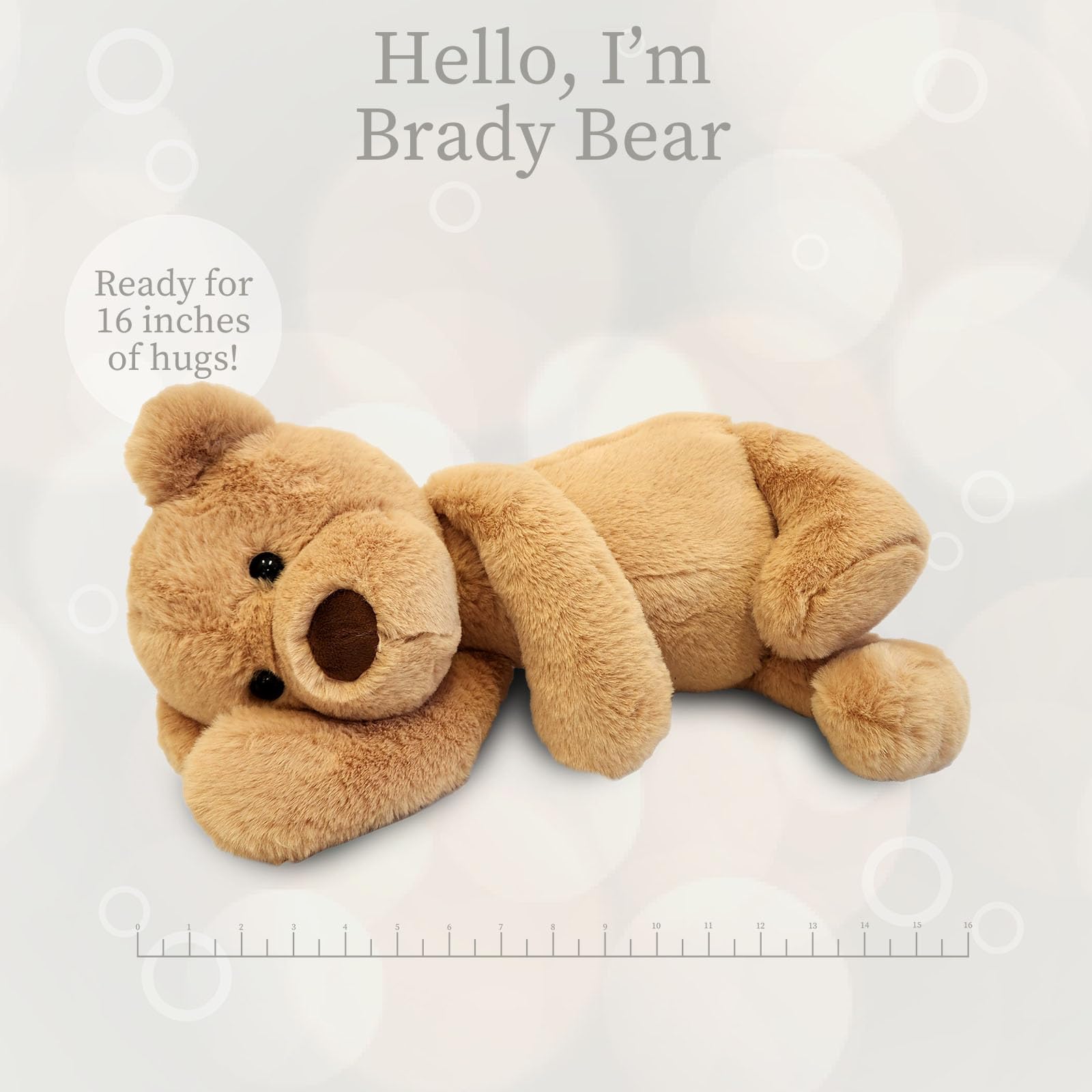 World's Softest Plush Stuffed Animal for Baby, Toddler, Kids, Adults - Adorable Toy Made from Kid-Friendly, Quality Materials - Lushee Brady Bear, 16"