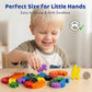 LovesTown Wooden Puzzles for Kids, Double Sided Snake Jigsaw with Alphabet & Numbers, Montessori Educational Toy for Toddlers, Chunky Animal Gift
