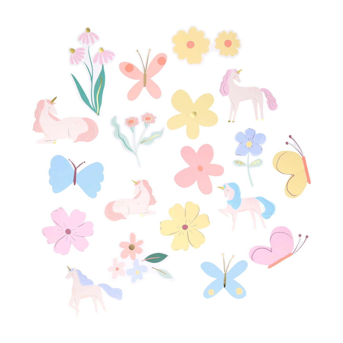 Meri Meri Unicorn Stickers (Pack of 25), Unicorn Party Favors, Decorative Stickers, Matchbox-Style Box, Easy Peel Back, Ages 3+