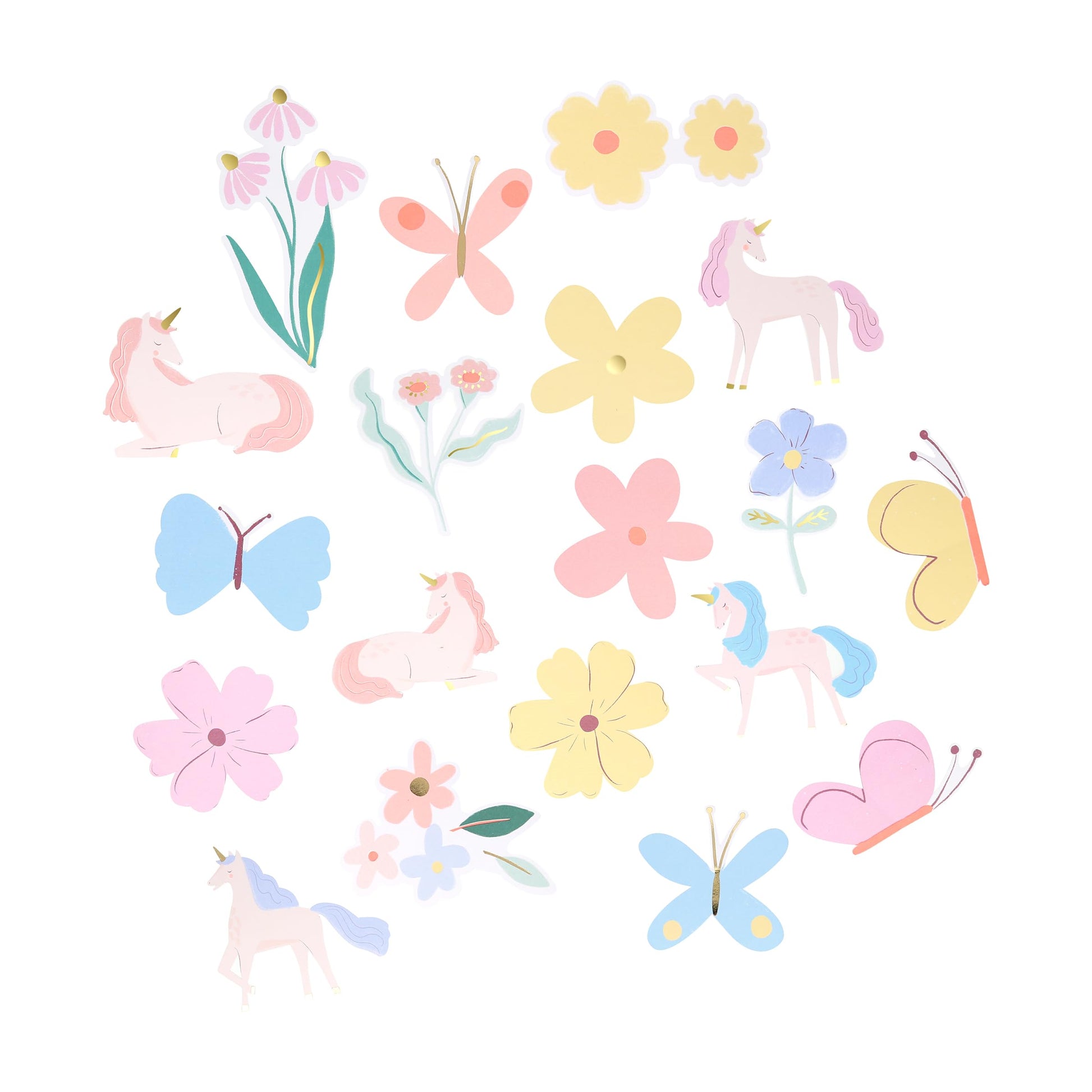 Meri Meri Unicorn Stickers (Pack of 25), Unicorn Party Favors, Decorative Stickers, Matchbox-Style Box, Easy Peel Back, Ages 3+