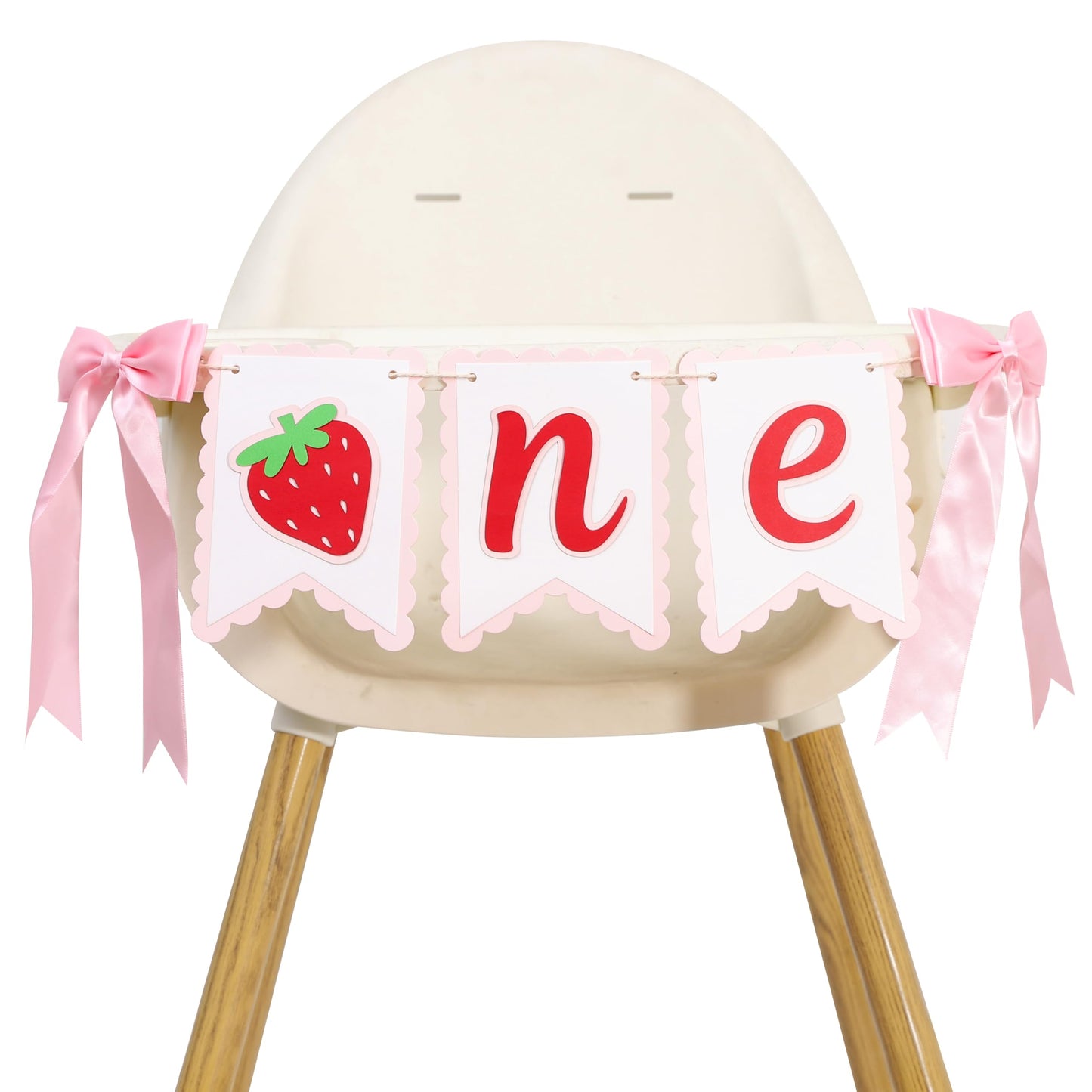 Strawberry One High Chair Banner,Strawberry First/1st Party Birthday Decor