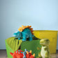 Mary Meyer Stuffed Animal Smootheez Pillow-Soft Toy, 10-Inches, Blue Stegosaurus Dinosaur