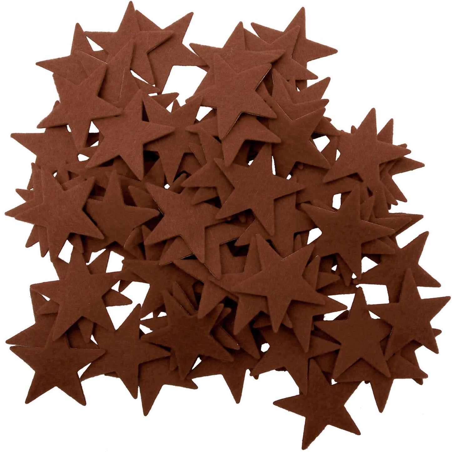 Playfully Ever After 1.5 and 3 inch Combo Size Felt Star Stickers 46pc (Brown)
