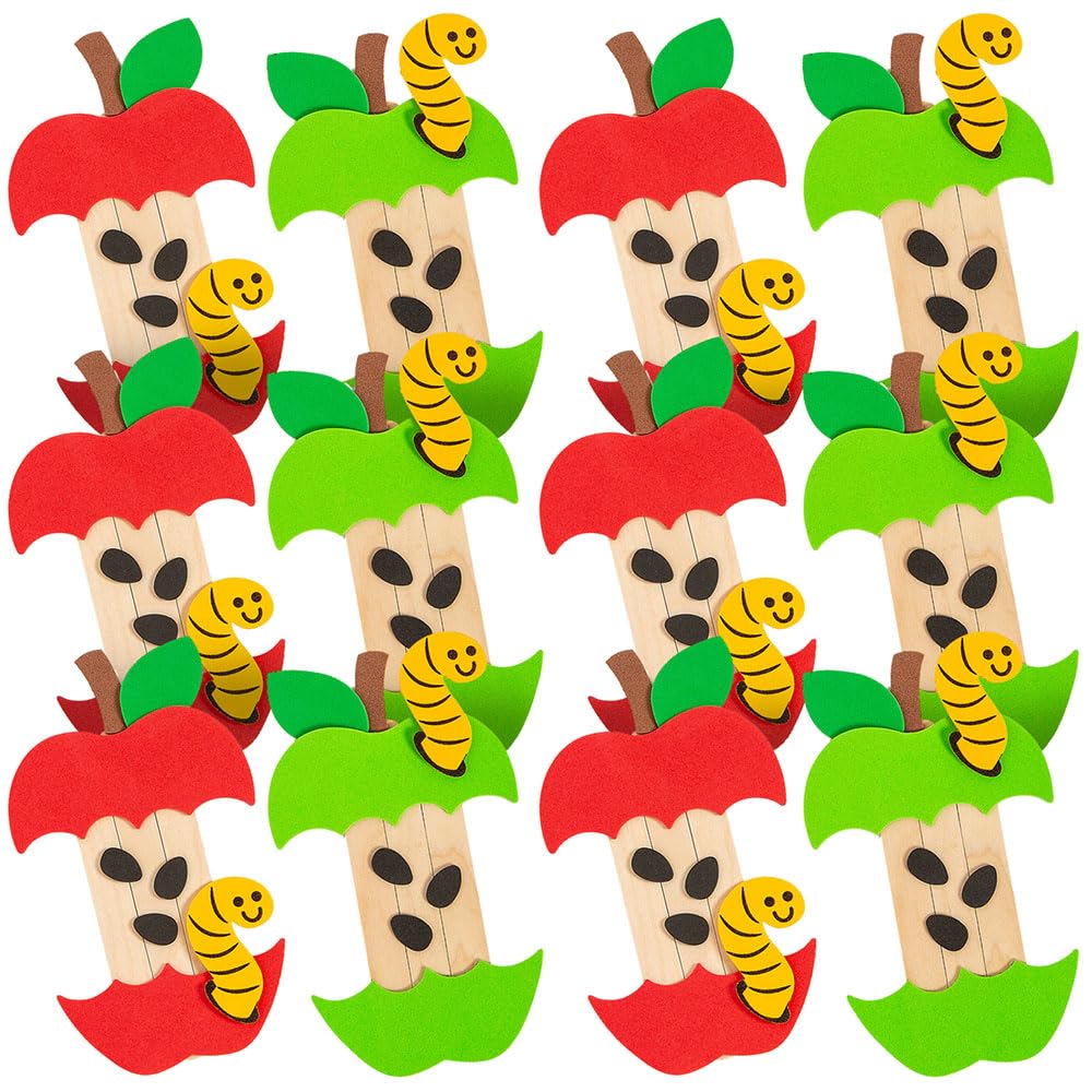 Fun Express Apple Core Craft Stick Magnet Craft Kit - Craft Kits - 12 Pieces