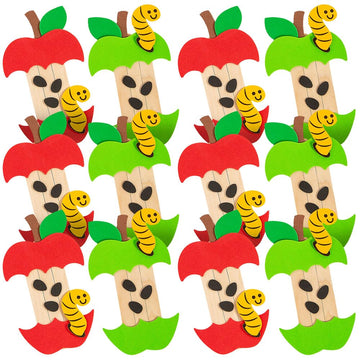 Fun Express Apple Core Craft Stick Magnet Craft Kit - Craft Kits - 12 Pieces