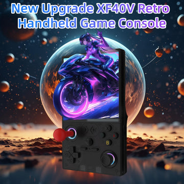 XF40V Retro Handheld Game Console, 4.0 Inch IPS HD Screen,Interchangeable Arcade Stick,Linux System, Preloaded Classic Games with Multiple Emulators