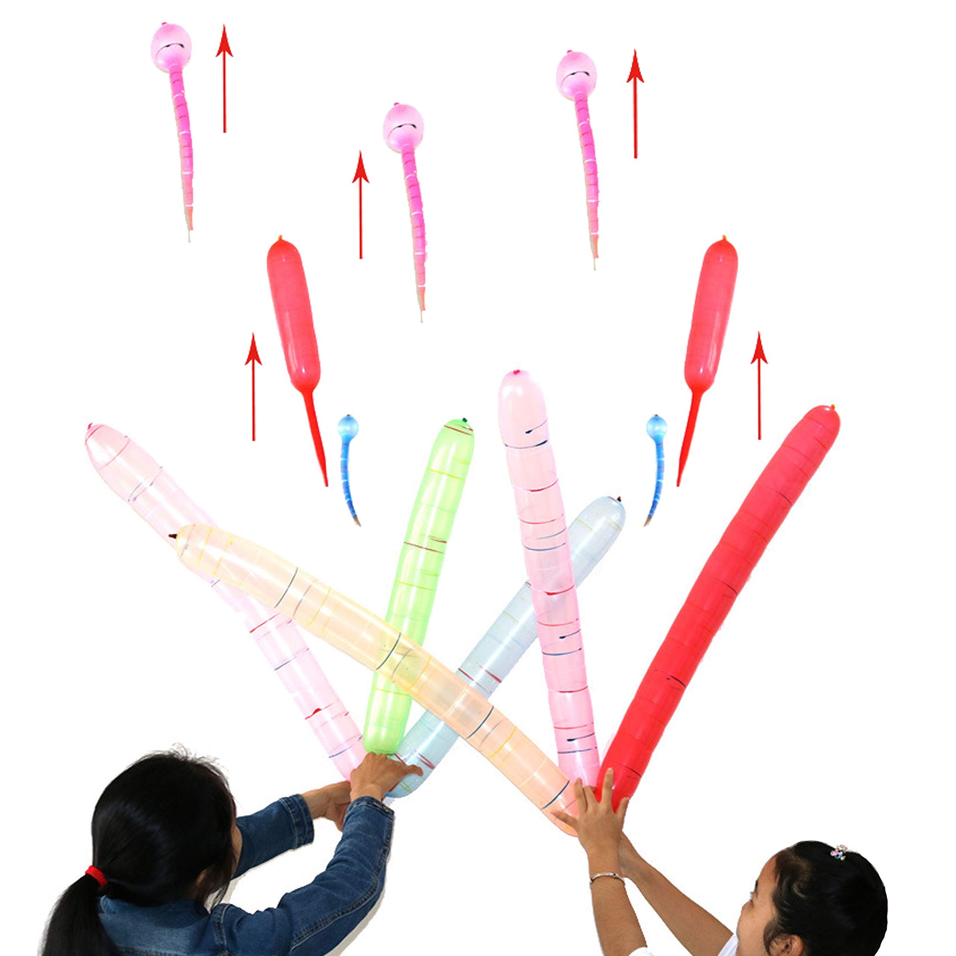 Carykon 200PCS Rocket Balloons Holiday Party Decoration Screaming Balloons rocket balloons with pump