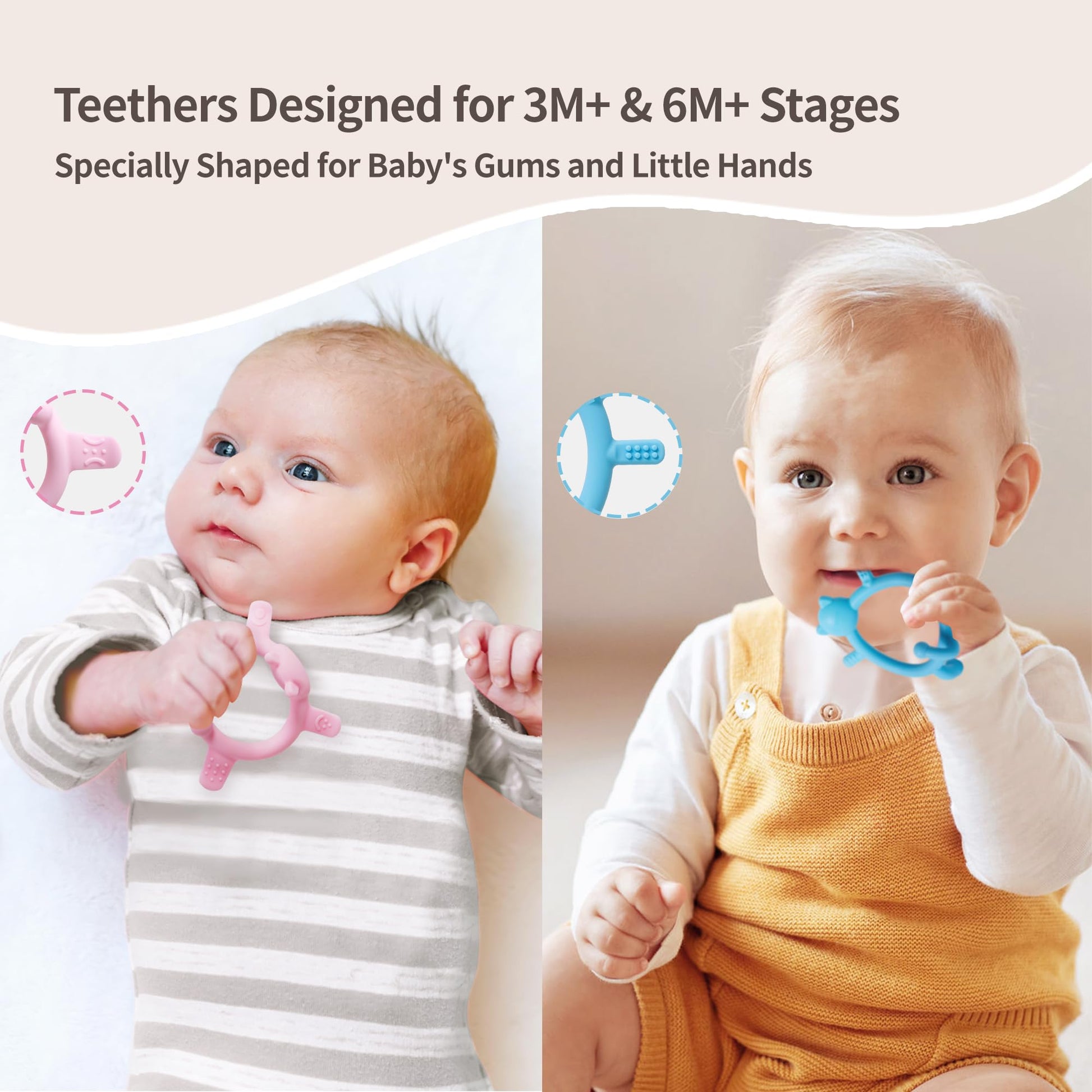 Pigeon Silicone Animal-Shaped Baby Teether, Green Bear, 3M+, 1 Count - Multi-Textured Teething Relief Toys, Lightweight & Easy to Grasp