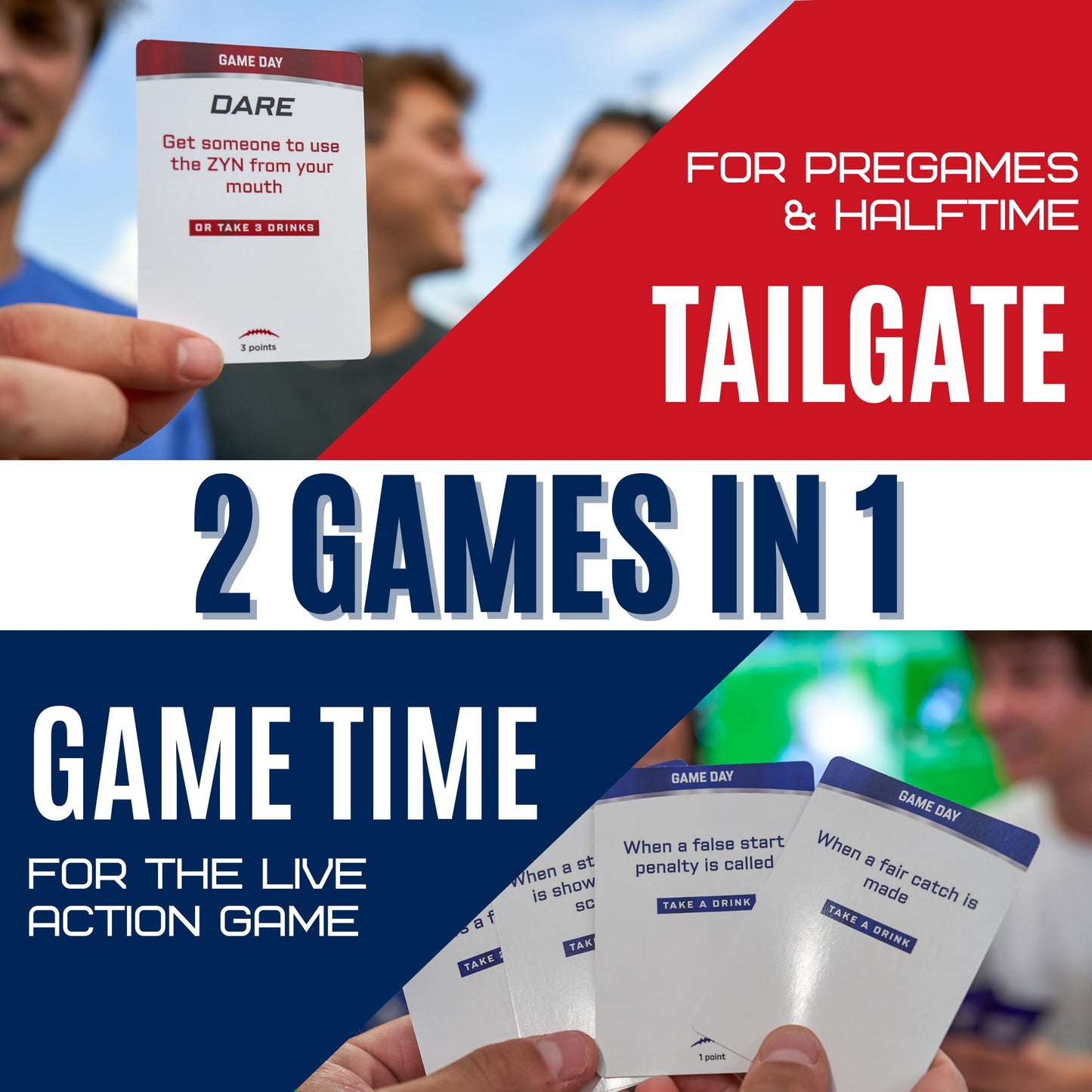 OFF TOPIC Game Day Football Card Game for Adults - Party Games for Football - 2-in-1 Adult Games