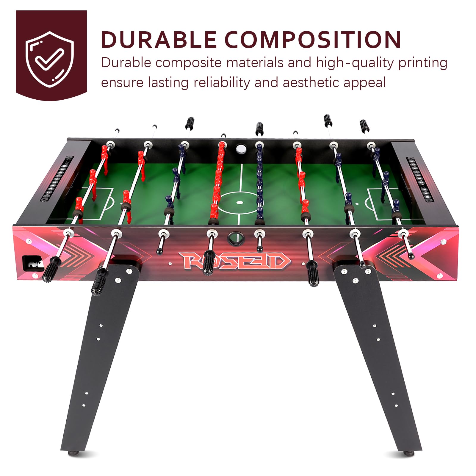46" Full Size Foosball Table, Soccer Game Table with Footballs for Game Room, Adults Kids Family