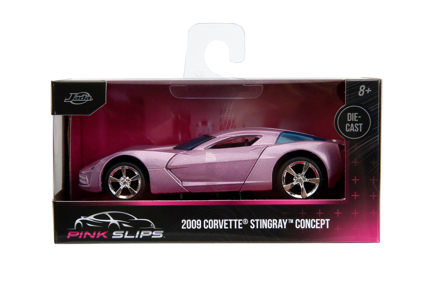 Jada Pink Slips 1:32 W2 2009 Chevy Corvette Stingray Concept Die-Cast Car, Toys for Kids and Adults(Dusty Purple)