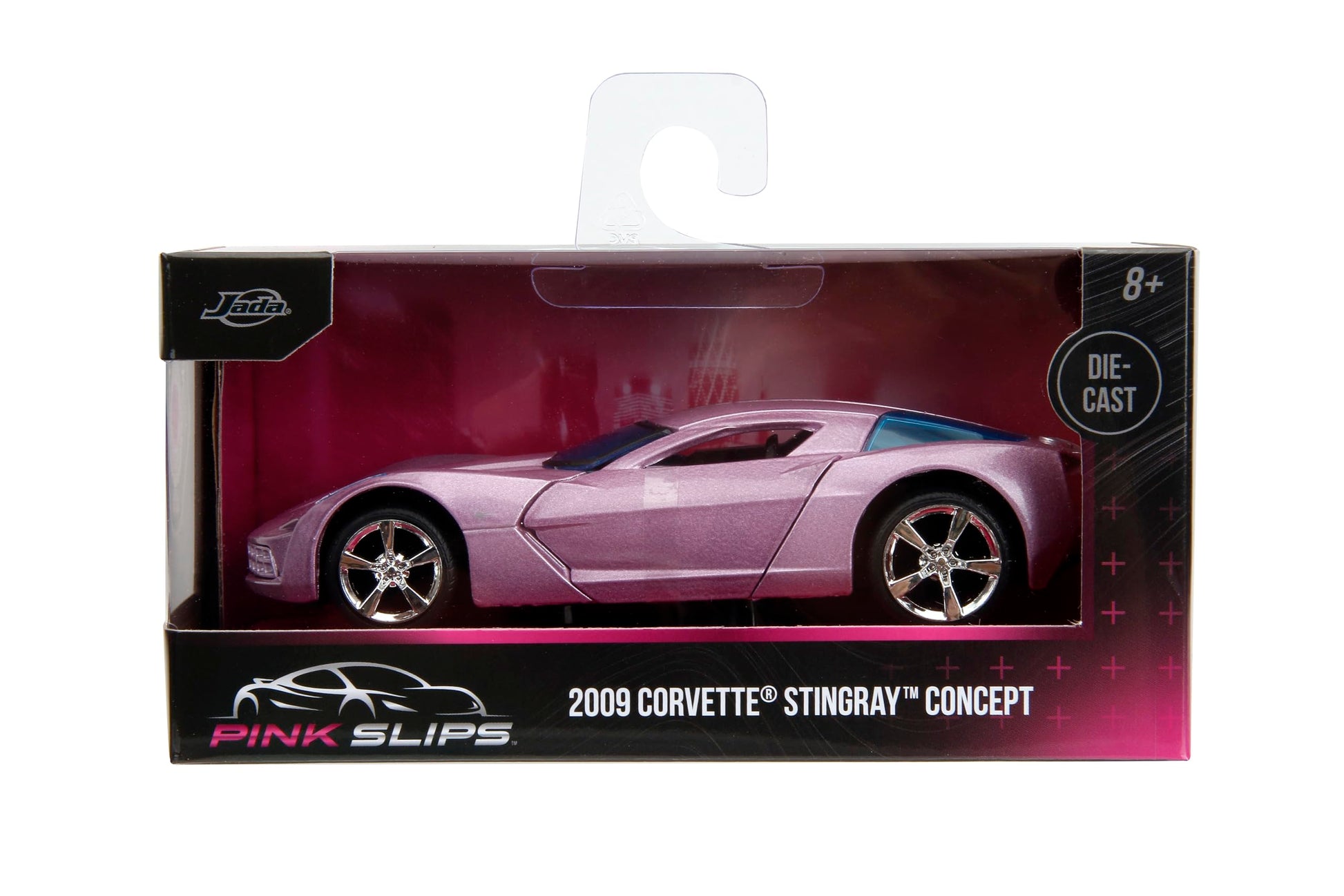 Jada Pink Slips 1:32 W2 2009 Chevy Corvette Stingray Concept Die-Cast Car, Toys for Kids and Adults(Dusty Purple)