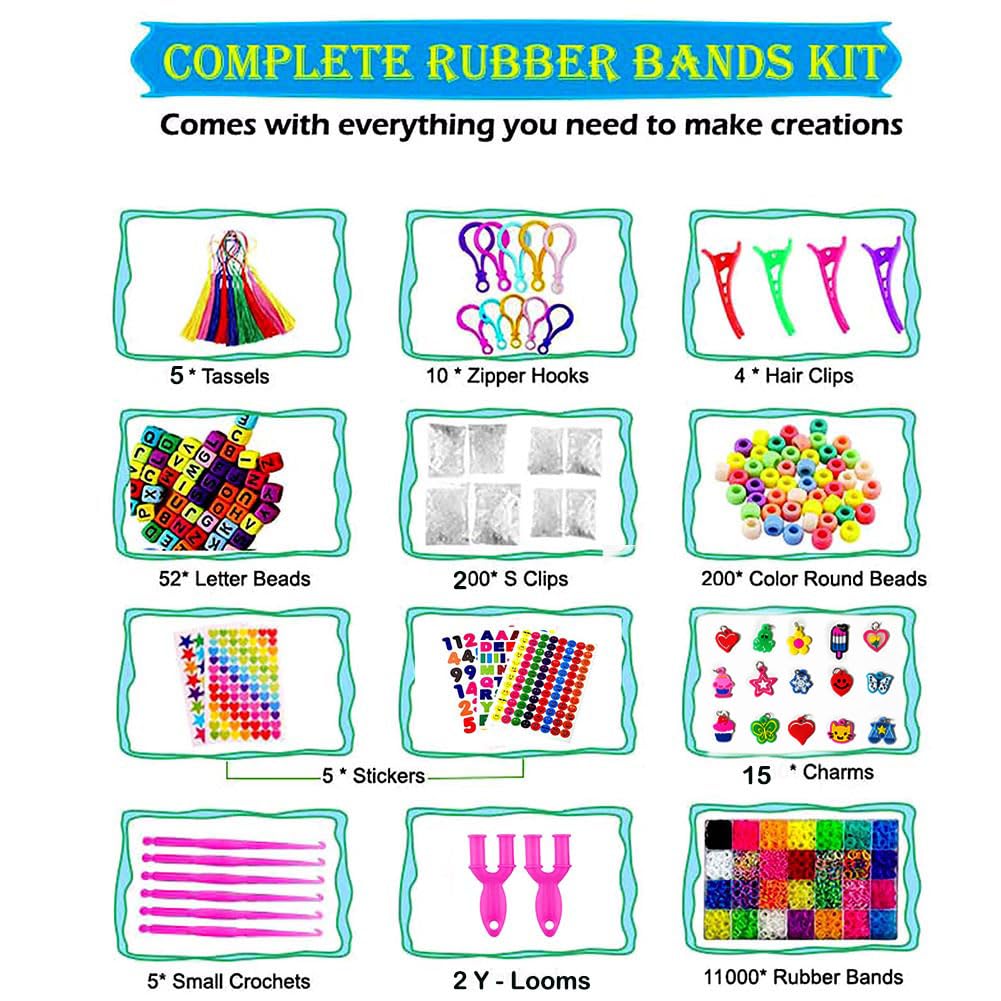 YITOHOP 12080+ Loom Bands Set, Rubber Bands for Bracelet Making Kit, DIY Arts & Crafts Idea, Friendship Bracelet Birthday Gift Kits for Kids Girls