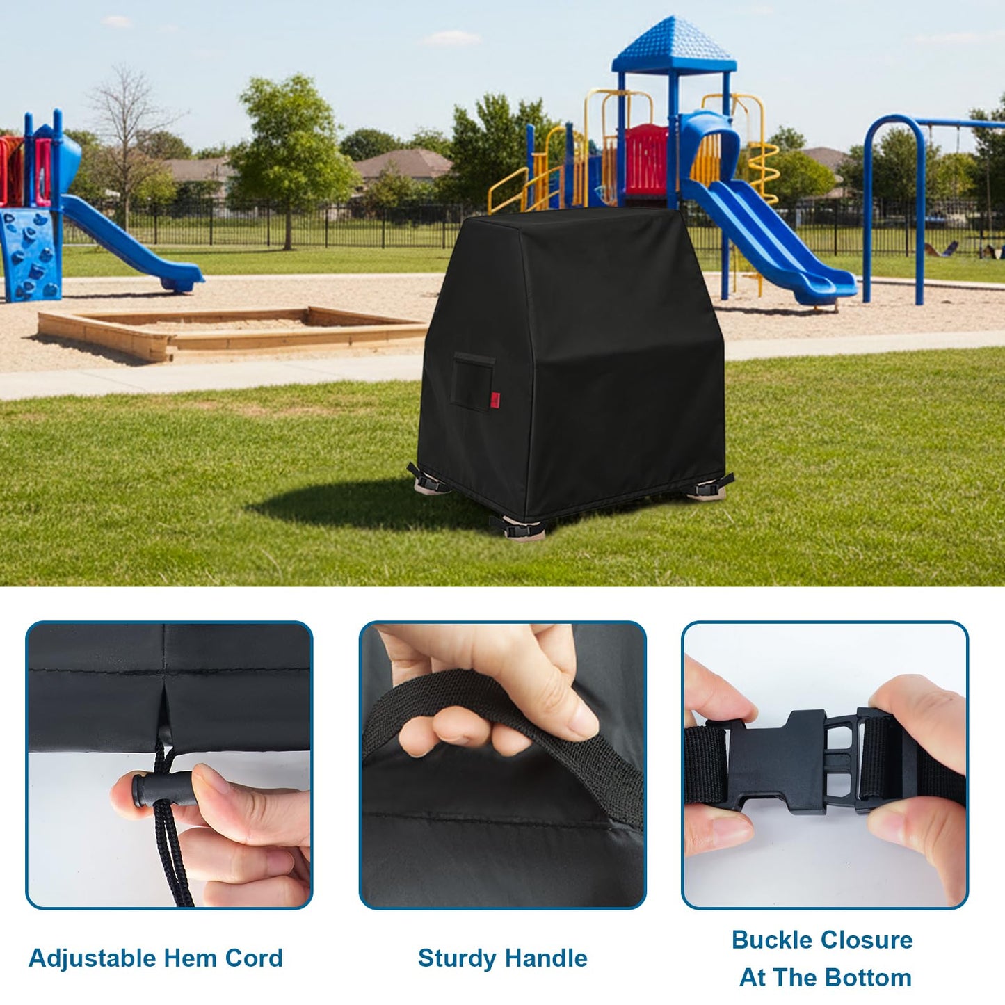 Kids Water Table Cover Fits Step2 Rain Showers & Flow Kids Water Table, Waterproof Dustproof Anti-UV Outdoor Kids Water Toys with Windproof Adjustable