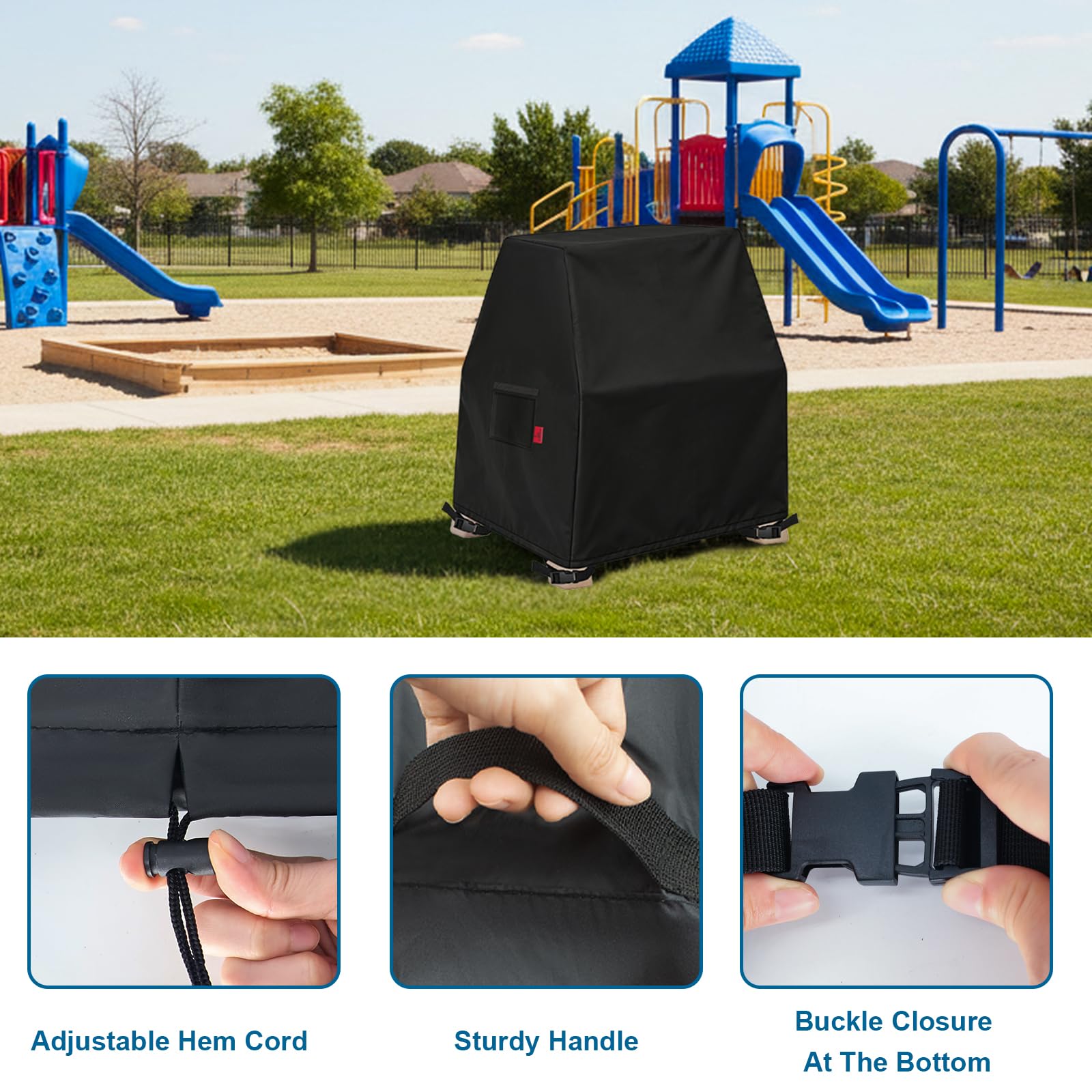 Kids Water Table Cover Fits Step2 Rain Showers & Flow Kids Water Table, Waterproof Dustproof Anti-UV Outdoor Kids Water Toys with Windproof Adjustable