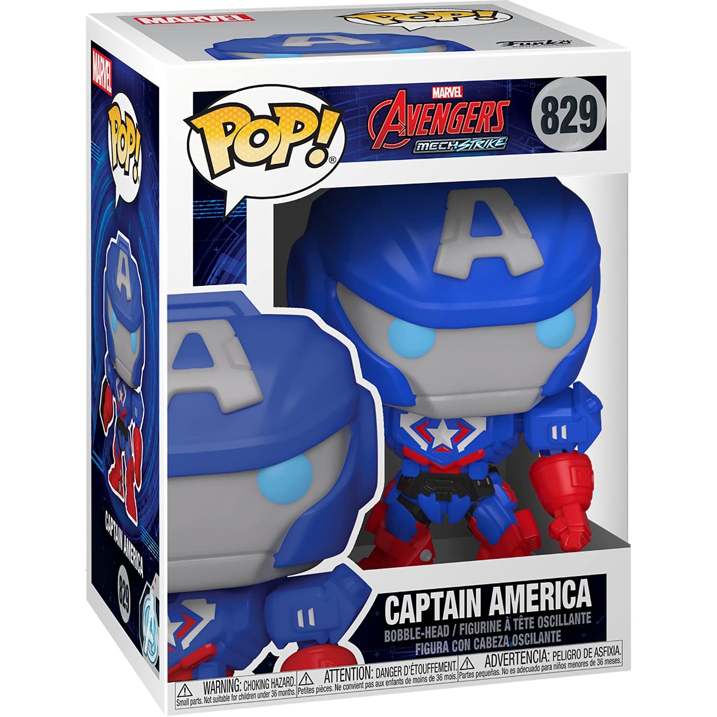 Capta i n Ameri c a: Fun ko P o p ! Vinyl Figurine Bundle with 1 Compatible 'ToysDiva' Graphic Protector (829-55233 - B)