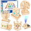 6-in-1 STEM Science Kits for Kids, Wood Arts and Craft Kits, STEM Toys for Boys Girls Age 8-12 5-7 8 10 12 13 14 Gift Idea, 3D Puzzles Building