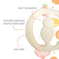 Lulyboo Silicone Baby Teething Ring, Soft and Durable Easy Grip Teether, Soothing for Gums, 0-12 Months, Ivory