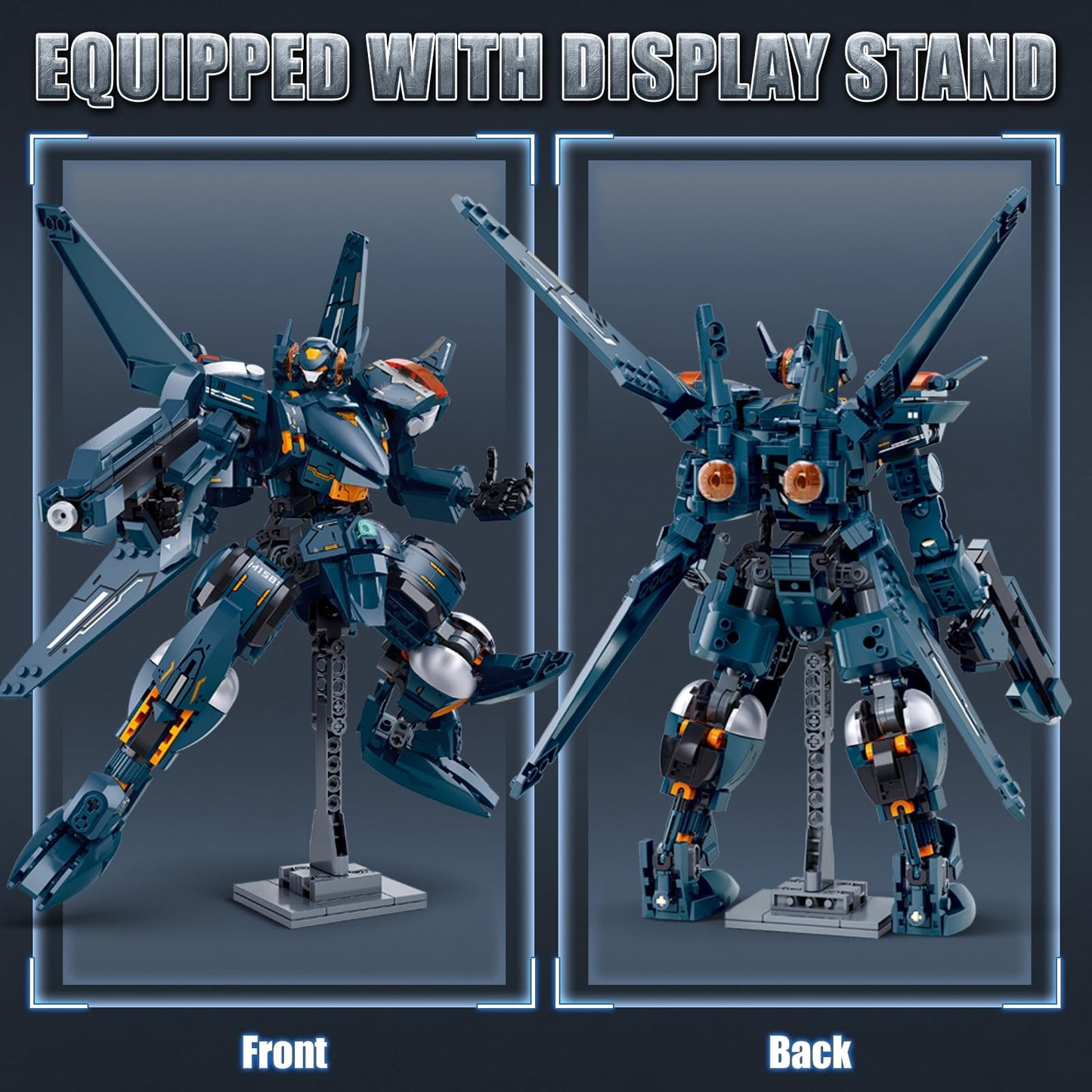 HIGH GODO Attacker Mech Robot Transforming Building Blocks Set for Adults,City Warrior Justice Hero Soldier Mech Model Building Kit, Cool Creative