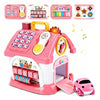 Toddler Girl Toys for 1 Year Old, Montessori Toys for 1 Year Old Girl Birthday Gift, 8 In 1 Pink Baby Musical Learning House with Sound Light Music