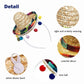 SEIHDHIK 2 PCS Mini Sombrero Headbands, Small Fabric Mexican Sombrero Hats,Straw Mexican Sombrero Hats with Ball Fringe for Mexican Themed Party