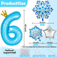 Frozen 4th Birthday Party Decorations Balloon, 40" Elsa 4 Balloon with Crown SnowFlake Foil Mylar Balloons for Princess Anna Elsa Frozen Theme