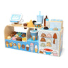 Melissa & Doug Cool Scoops Ice Creamery, Wooden Ice Cream Shop & Counter with Play Food & Play Kitchen Accessories, Preschool Learning Toys for Girls