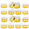 ArtCreativity Pack of 24 Gold Crown - Foil Birthday Party Paper Crowns for Kids - Golden Birthday Hats in 2 Fun Designs Adjustable and Reusable