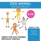 Fun Express - Zoo Animal Bendable - Toys - Character Toys - Bendables - 24 Pieces