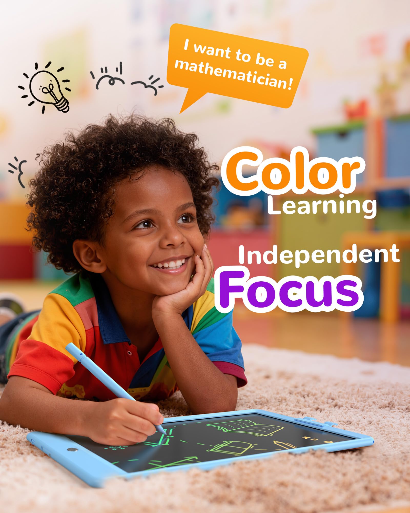 KOKODI LCD Writing Tablet, Gifts for 3 Years Old Boys and Girls?10 Inch Colorful Doodle Board Drawing Tablet, Erasable Reusable Electronic Drawing