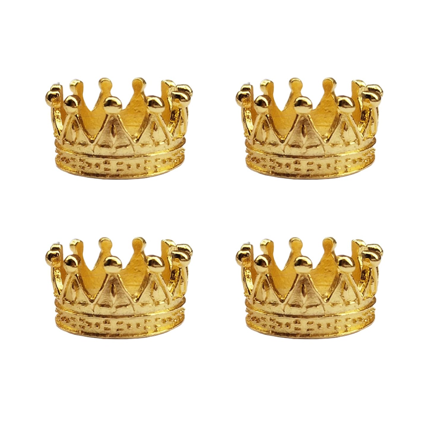4Pcs Mini Alloy Crown 1/12 Scale Metal Doll Crown Tiny Miniature Crown for Handicrafts, Miniatures, Doll Headwear Accessories