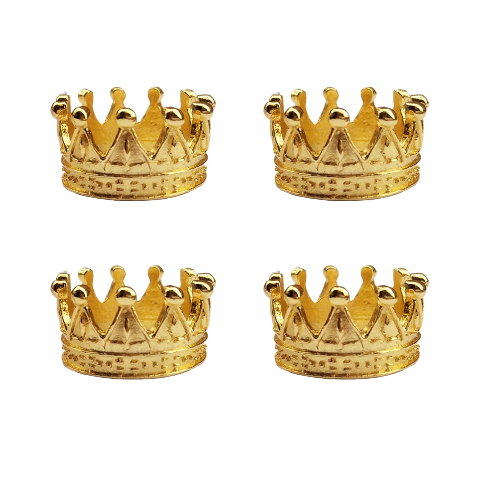 4Pcs Mini Alloy Crown 1/12 Scale Metal Doll Crown Tiny Miniature Crown for Handicrafts, Miniatures, Doll Headwear Accessories
