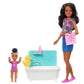 Barbie Skipper Babysitters, Inc. Playset with Bathtub, Babysitting Skipper Doll and Small Toddler Doll with Button to Move Arms and Splash, Plus
