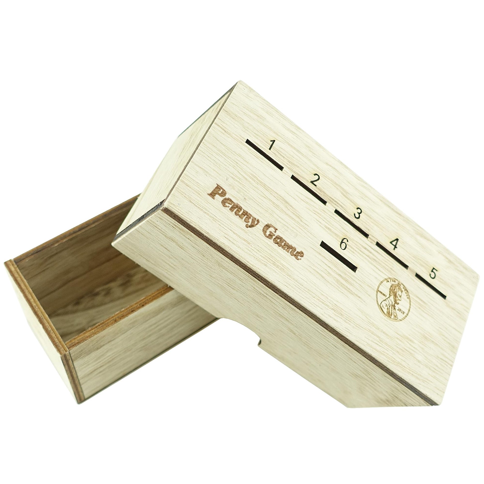 YIPPLE Penny Game - Dice Games for Families with Pennies for 2-6 Players, Penny Game Wood Box