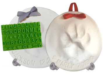 Ultimate Pawprint Keepsake Kit (Makes 2) - Paw Print Christmas Ornament w/ Bonus Personalization Tool & Display Stands! For Dogs, Cats & Pets