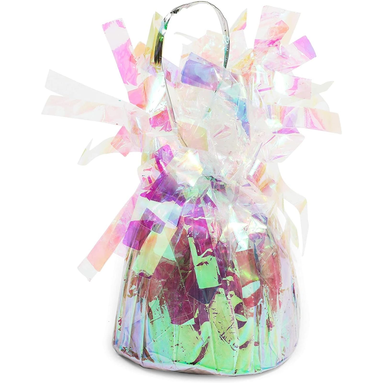 BLUE PANDA Holographic Balloon Weights - 6 oz, 4.5 in, 15 Pack - Iridescent Balloon Table Centerpiece & Anchor Weights for Party Decor
