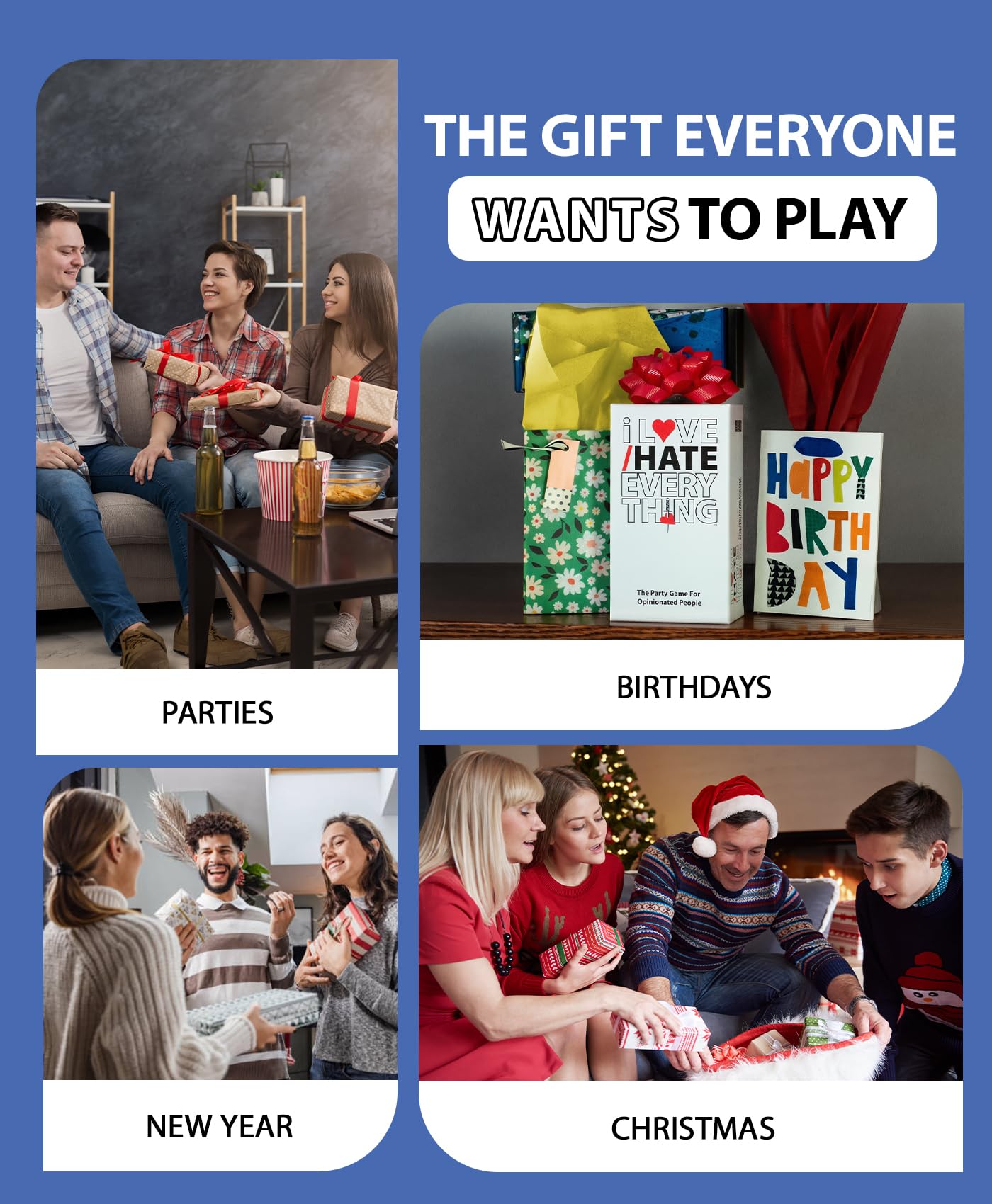 Teenie Tiny Tiki Games I Love/Hate Everything Party Card Game - Ice Breaker Cards and Conversation Starter Cards for Friends & Family - Fun